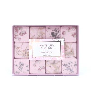 Collection de 12 bombes de <span class=keywords><strong>bain</strong></span> effervescentes de 30g avec fleurs pressées pour le nettoyage corporel - Product Image 1