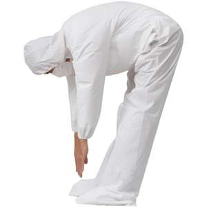 Combinaison blanche personnalisée combinaison jetable <span class=keywords><strong>PP</strong></span>/<span class=keywords><strong>SF</strong></span>/SMS combinaisons microporeuses pour le travail porter - Product Image 1