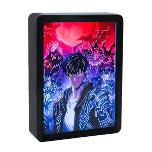 <span class=keywords><strong>Lampe</strong></span> <span class=keywords><strong>3D</strong></span> Anime en papier découpé Solo Leveling, boîte à ombre <span class=keywords><strong>LED</strong></span>, veilleuse alimentée par USB Type-C, cadeau créatif pour les fans, décoration de chambre - Product Image 1