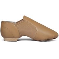 Chaussures de jazz unisexes pour enfants, dessus en cuir PU souple, à enfiler, semelle extérieure en daim et EVA résistante à l'abrasion