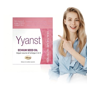 Cápsulas de Aceite de Semilla de Echium de Marca Privada de Alta Calidad, Refuerzo del Sistema Inmunitario, Apoyo para la Salud del Cerebro, la Piel, el Corazón y la Visión - Product Image 1