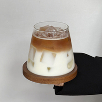 Verre sans pied et sans couvercle en verre soufflé à la main, inspiré d'Instagram, en forme de mont Fuji de style japonais, pour Americano glacé et Latte, usage domestique