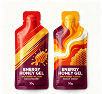 Sachets de miel personnalisés avec votre logo, forme spéciale, 15ml, 30ml, en stick, sacs portables en aluminium, bouteilles en forme d'énergie pour miel