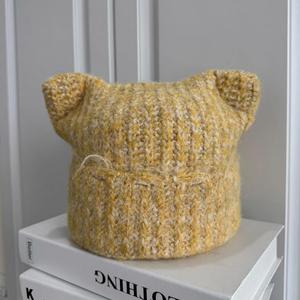 Gorro de Punto Unisex con Orejas de Gato, Cálido, Grueso, Transpirable e Impermeable para Viajes, Invierno 2025, Nueva Llegada, Alta Calidad - Product Image 3