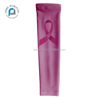FQ personnalisé rose ruban bras couverture Compression bras manches Protection solaire sport léger bras protecteurs Sublimation