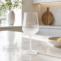 Verre à vin réutilisable incassable 600 ml en Tritan PETG PC, écologique, avec logo personnalisé, gobelet transparent vintage pour boissons chaudes et froides
