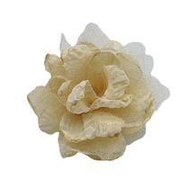 MOQ 1 Bros Bunga Kain Mesh, Aksesoris Anting Hiasan Kepala, Bunga Organza Tepi Terbakar Chiffon Multi-layer 4*4cm 2.5g