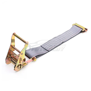 Sangle à cliquet E-Track 50 mm 4400 LBS <span class=keywords><strong>pour</strong></span> fixation de cargaison, 100 % polyester, acier allié, certifiée CE, 10/12/15 pieds, <span class=keywords><strong>pour</strong></span> utilisation en logistique et sur fourgonnettes - Product Image 2