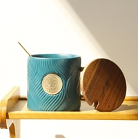 Vente directe de tampons personnalisés avec logo pour tasses en céramique, plaques en cuivre gravées, poignées dorées, compatibles micro-ondes et lave-vaisselle