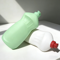 Bouteilles en plastique PE blanc mat de 500 ml, 750 ml, 1000 ml pour liquide vaisselle, bouteilles vides pour détergent à lessive avec bouchon à clapet