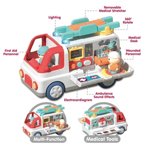 Giocattolo Ambulanza Multifunzionale per Bambini, Gioco di Ruolo Educativo, Veicolo di Soccorso con Barella, Kit Medico con Luci e Suoni - Product Image 6