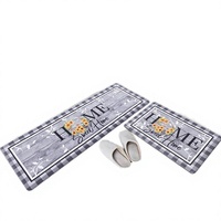 t 2-Piece Anti-Fatigue Slip Resistant Cushioned PVC Waterproof Farmhouse Kitchen Rug Mat Printed Plaid