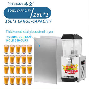 Dispensador de Jugos Comercial de Acero Inoxidable, Dispensador de Bebidas Frías de 16 Litros con un Solo Tanque, Enfriador de Plástico Transparente, Máquina de Jugos - Product Image 4