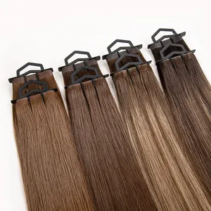 New Arrival Genius Weft Hair Extensions Full Ends 1 Donor Double Drawn Russian Human Hair All Color 24 Hours Genius Weft