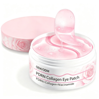 Patchs pour les yeux au saumon à marque privée, éclaircissants, avec PDRN et peptides de collagène roses, pour les cernes