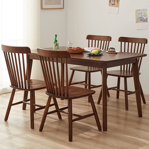 All-solid <strong>Oak</strong> Assembled Dining <strong>Table</strong> for <strong>Small</strong> Households Simple and Modern square Wooden Desk and Chair Set - Product Image 2