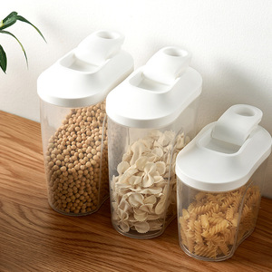 Food Storage <b>Container</b> Set 1L 1.5L Flip Top Airtight Rectangle For Grain Pasta <b>Snack</b> - Product Image 1