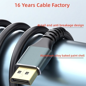 Cable DP 1.4 DFX Chapado en Oro, 1.8M, 8K 4K UHD, Cable de Video DisplayPort Flexible de PVC con Carcasa de Aluminio para Pantalla de Escritorio y <span class=keywords><strong>TV</strong></span> - Product Image 5