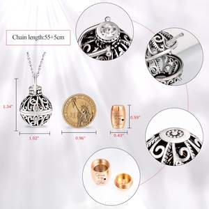 Collana Urna Vintage Gredstar in Acciaio Inox, Ciondolo Portaceneri Commemorativo 'Per Sempre nel Mio Cuore', Gioiello Ricordo per Donne - Product Image 4