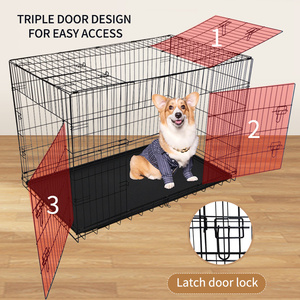 Cages à chiens pliables en gros, <span class=keywords><strong>transport</strong></span>, cages en métal, 3 portes, <span class=keywords><strong>cage</strong></span> à chien en métal, <span class=keywords><strong>cage</strong></span> à chien - Product Image 3