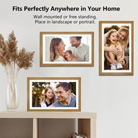 Cadre photo numérique WiFi Frameo 10 pouces, cadre en bois, cadre photo intelligent pour partage tactile, anniversaire familial, 1280*800IPS