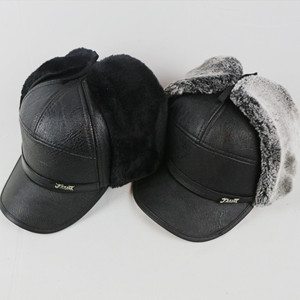 <b>Flat</b> Cap With Faux Fur Lining Black And Gray Warm Windproof Winter Outdoor <b>Hat</b> Unisex Casual Style - Product Image 5