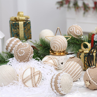 TANGXI 12 pièces Boules décoratives en feutre pour sapin, mélange de couleurs, ornements classiques en feutre pour Noël, accessoires à suspendre pour sapin de Noël