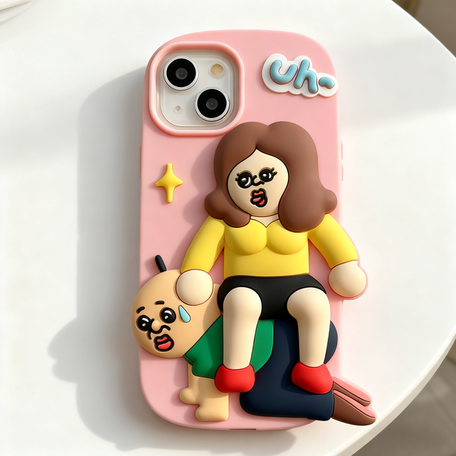 Wholesale 3D Cartoon Real Silicone Shockproof Phone Case Compatible with for 11 12 13 14 15 Pro Max Cute Cover