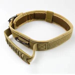 Custom Logo Dog Collar Leash Set Adjustable Tactical Dog Collar Leash Set Medium Large Tactical Dog Collar With Handle