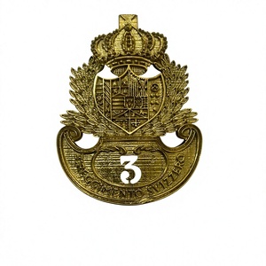 Kirkwell Celtic Penannular Brass Gold Decorated Nickel-Free Safety <b>Pin</b> Attached Cap Badge for <b>Hats</b> - Product Image 1