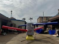 EASYFUN Nouveau Design Commercial Parcours Gonflable Wipeout avec Obstacles Mécaniques Interactifs Rotatifs BuyGame Meltdown