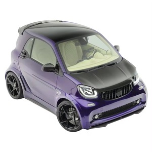 Kit Carrozzeria in Vera Fibra di Carbonio Stile MS per Smart <span class=keywords><strong>Fortwo</strong></span> C453, Spoiler Anteriore, Diffusore Posteriore, Minigonne Laterali, Cofano in Fibra di Carbonio Secca - Product Image 5