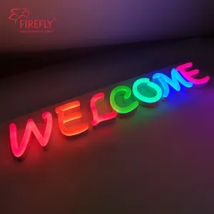 Özel şirket logosu ve özel metin hoşgeldiniz LED Neon burcu neon bükülebilir Led Neon işık burcu Led logosu