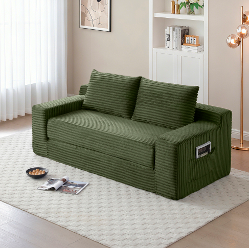 Green + Corduroy+ 3 Seat + Foam