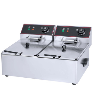 เครื่องทอดมันฝรั่งไฟฟ้า2ถัง2ตะกร้าสำหรับธุรกิจ - Product Image 3