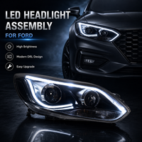 Conjunto de Faros LED BK para Ford Focus 2012-2014, Proyector Bi-Xenón, Actualización DRL, Conexión Plug and Play