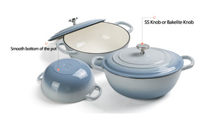 Batterie de cuisine <span class=keywords><strong>en</strong></span> <span class=keywords><strong>fonte</strong></span> de haute qualité Pot à soupe Casserole moderne avec revêtement émaillé Pot polyvalent - Product Image 6