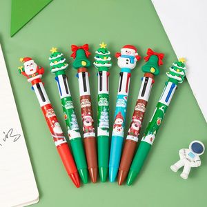 Stylo bille quatre couleurs de Noël, en plastique, à pression, encre multicolore, cadeau promotionnel pour étudiants - Product Image 3