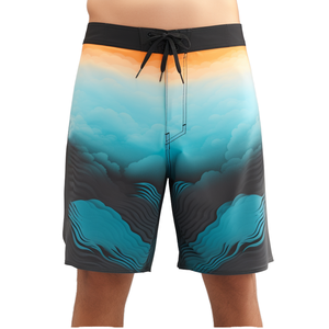 Shorts de bain extensibles pour hommes à imprimé par sublimation, en tricot Spandex, séchage rapide, pour la plage et le surf, personnalisables OEM, vente en gros, été - Product Image 1