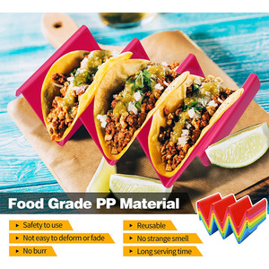 Colorful Taco Holder Stands <b>Set</b> of 6 Premium Large Taco Tray Plates Hold up ToTacos Each Kitchen Taco Shell Holder - Product Image 3