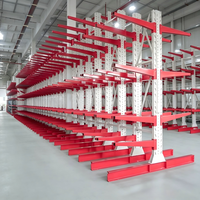 Étagère Cantilever Double Face Robuste en Acier pour Stockage Industriel en Entrepôt – Idéale pour le Stockage de Produits Allongés