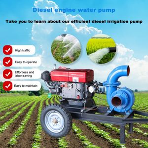 Pompe mobile à moteur diesel à grand débit de 3 pouces, pompe à eau diesel haute vitesse pour l'irrigation agricole, 15 ch - Product Image 3