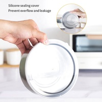 Lot de 5 récipients hermétiques en acier inoxydable pour aliments, chauffables, avec couvercle en silicone