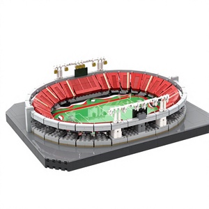 Modèle de blocs de construction <span class=keywords><strong>3D</strong></span> personnalisé d'un grand stade, maison miniature, terrain de football, ensembles de blocs de construction - Product Image 1