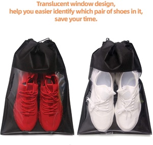 Organisateur de chaussures, sacs de rangement personnalisés pour gagner de l'espace, sacs de rangement Non-tissé Portable à cordon, sac de voyage avec votre propre logo - Product Image 2