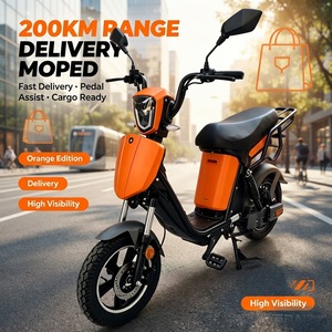 มอเตอร์ไซค์ระยะไกล 200 กม. พร้อมแป้นเหยียบ สกู๊ตเตอร์ 48V สำหรับส่งอาหารในเมือง พร้อมตะแกรงหลัง - Product Image 5