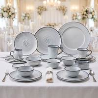 Assiettes de service en porcelaine écologiques pour décoration de mariage, vaisselle de table classique pour riz et steak, personnalisable OEM/ODM