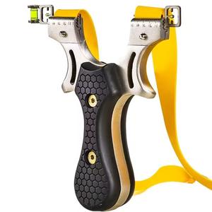 Tirachinas Táctico de Precisión de 120MM de Acero Inoxidable Negro con Cuero Plano de Presión Rápida para Caza al Aire Libre - Product Image 1