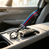 Porte-clés de voiture en cuir avec base métallique couleur canon de fusil, anneau à ressort anti-perte, durable, multi-styles, cadeau, accessoires intérieurs de voiture