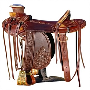 Silla de montar de cuero duradera con diseño grabado, precio mayorista, silla de montar inglesa de cuero personalizable para uso en equitación - Product Image 1